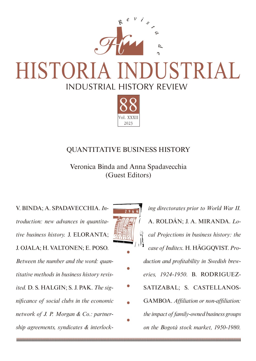 Letture: Quantitative Business History, by Veronica Binda and Anna Spadavecchia (Guest Editors), Revista de Historia Industrial-Industrial History Review, Special Issue Vol. 32 No. 88 (2023)