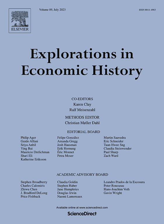 Letture: Explorations in Economic History, vol. 90, October&nbsp;2023